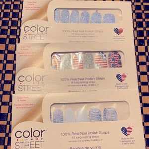NIB 3 Packs of Color Street Blue Jean Baby, Glitz and Glory, and Ice Castle